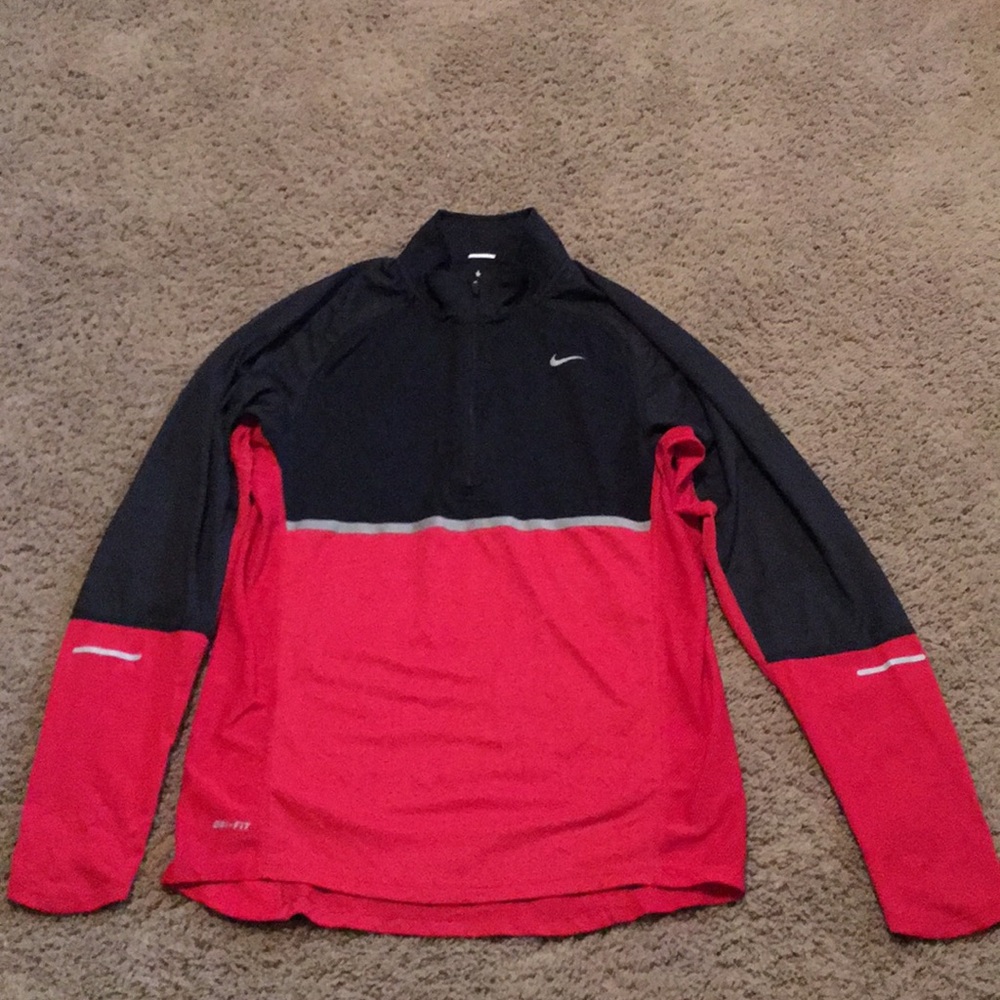 Nike ladies dry fit red & black running top Sz S